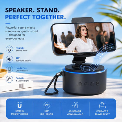 ZAPUVO Gifts for Men Dad, Bluetooth Speaker with Phone Stand, Christmas Anniversary for Men - Birthday Gifts for Him Husband Boyfriend, Wireless Speaker Phone Holder for Home Office Desk Use - Available at All In One Marketplace Canada