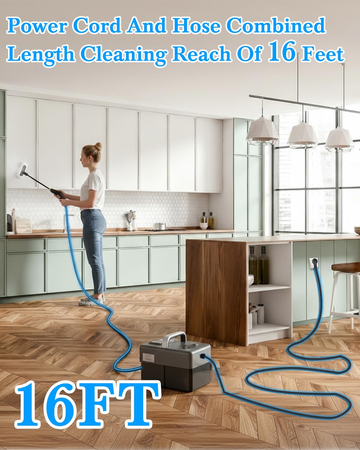 Steam Cleaner for Home - 1600ML Water Tank 15s Heat-Up Portable Steamer for Cleaning, 6 Level Adjustable, 2500W, 45PSI, 250°F Steam, Handheld Steam Cleaner for Car Detailing, Grease, Tile,Grout - Available at All In One Marketplace Canada