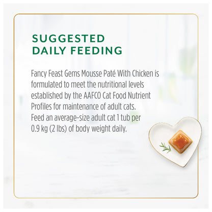 Fancy Feast Gems Wet Cat Food, Mousse Pâté with Chicken 57g (2 Pack x 8) Fancy Feast