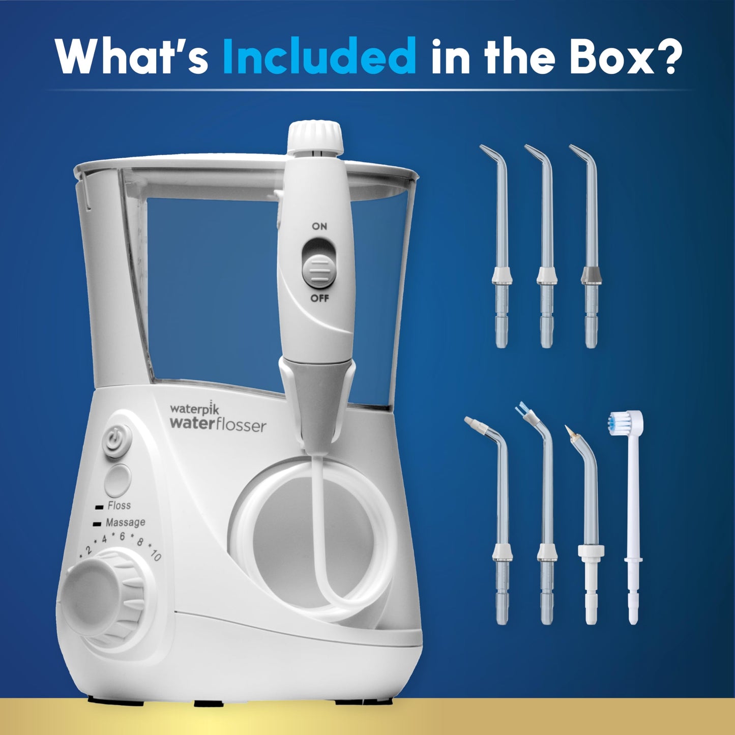 Waterpik Aquarius Water Flosser For Teeth Cleaning, Gums, Braces, Dental Care, Electric Power With 10 Settings, 7 Tips For Multiple Users & Needs, CDA Validated, White WP-660, Packaging May Vary - Available at All In One Marketplace Canada