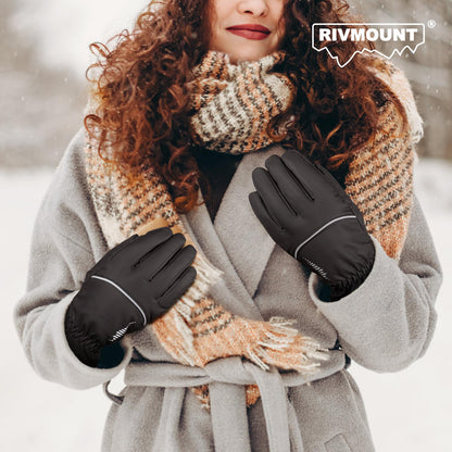 Rivmount Winter Gloves with 3 M Insulation/Waterproof/Touchscreen for Women Men, Thermal Warm Snow Gloves for Cold Weather Outdoor, Running, Ski, Cycling, Daily Work, Hiking, (Black Size L) 🍁 All In One Marketplace Canada