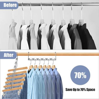 Space Saving Hangers, Magic Closet Organizer for Winter Coats & Spring Seasonal Storage, Heavy Duty Hanger Rack Holds 30Lbs, Apartment Dorm Small Closet Essentials, 6 Pack 🍁 All In One Marketplace Canada