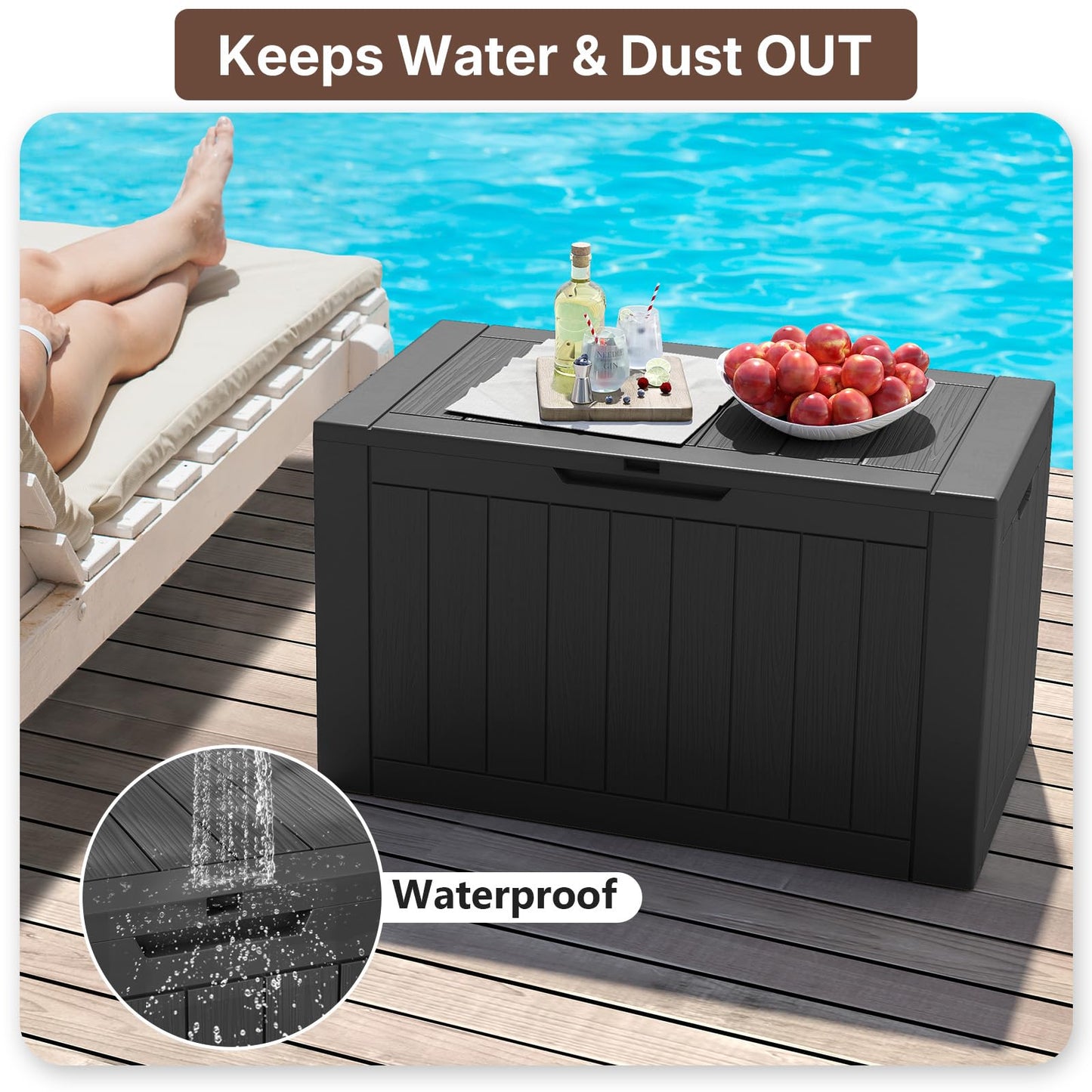 Ceecysaa 45 Gallon Deck Box Outdoor, Waterproof Storage Box, Black 🍁 All In One Marketplace Canada