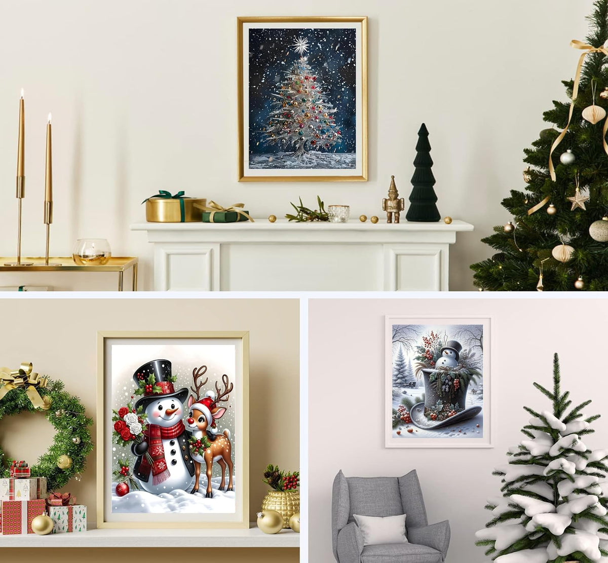 6 Packs Christmas Diamond Art Kits for Adults,5D DIY Winter Diamond Painting Kits for Beginners Full Round Drills,Diamond Dots Arts and Crafts for Holiday Decor 11.8x15.7 inch 🍁 All In One Marketplace Canada