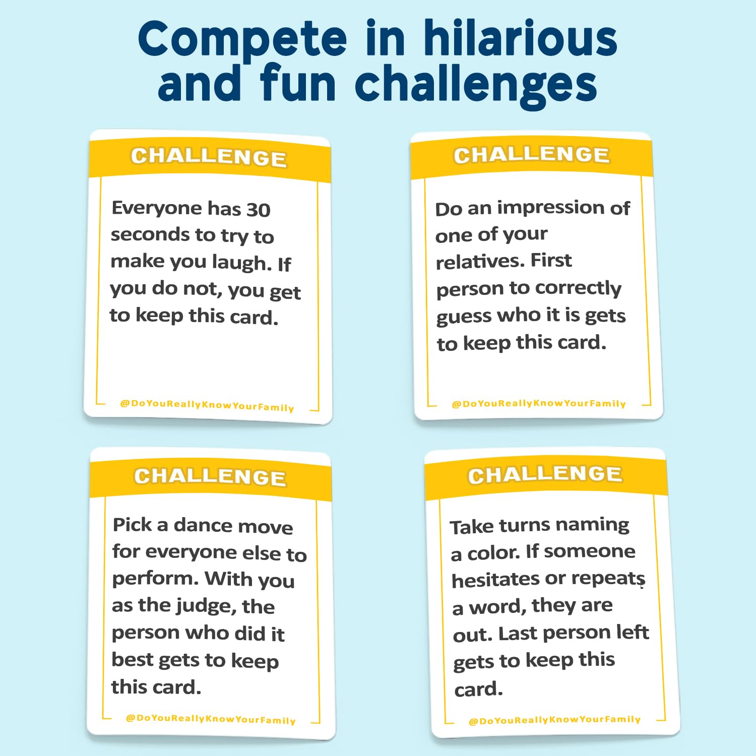 Do You Really Know Your Family? A Fun Family Card Game Filled with Conversation Starters and Silly Challenges - Great for Kids 8+, Teens and Adults DO YOU REALLY KNOW YOUR FAMILY?