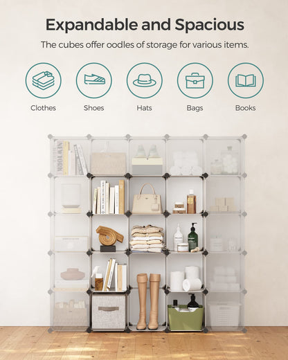 SONGMICS Cube Storage Organizer, 16 Cube Closet Organizers 48.4 x 12.2 x 48.4 Inches, White ULPC44L SONGMICS