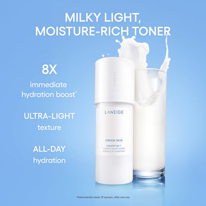 LANEIGE Cream Skin Milky Toner Mist: Lightweight Ceramide & Peptide Toner