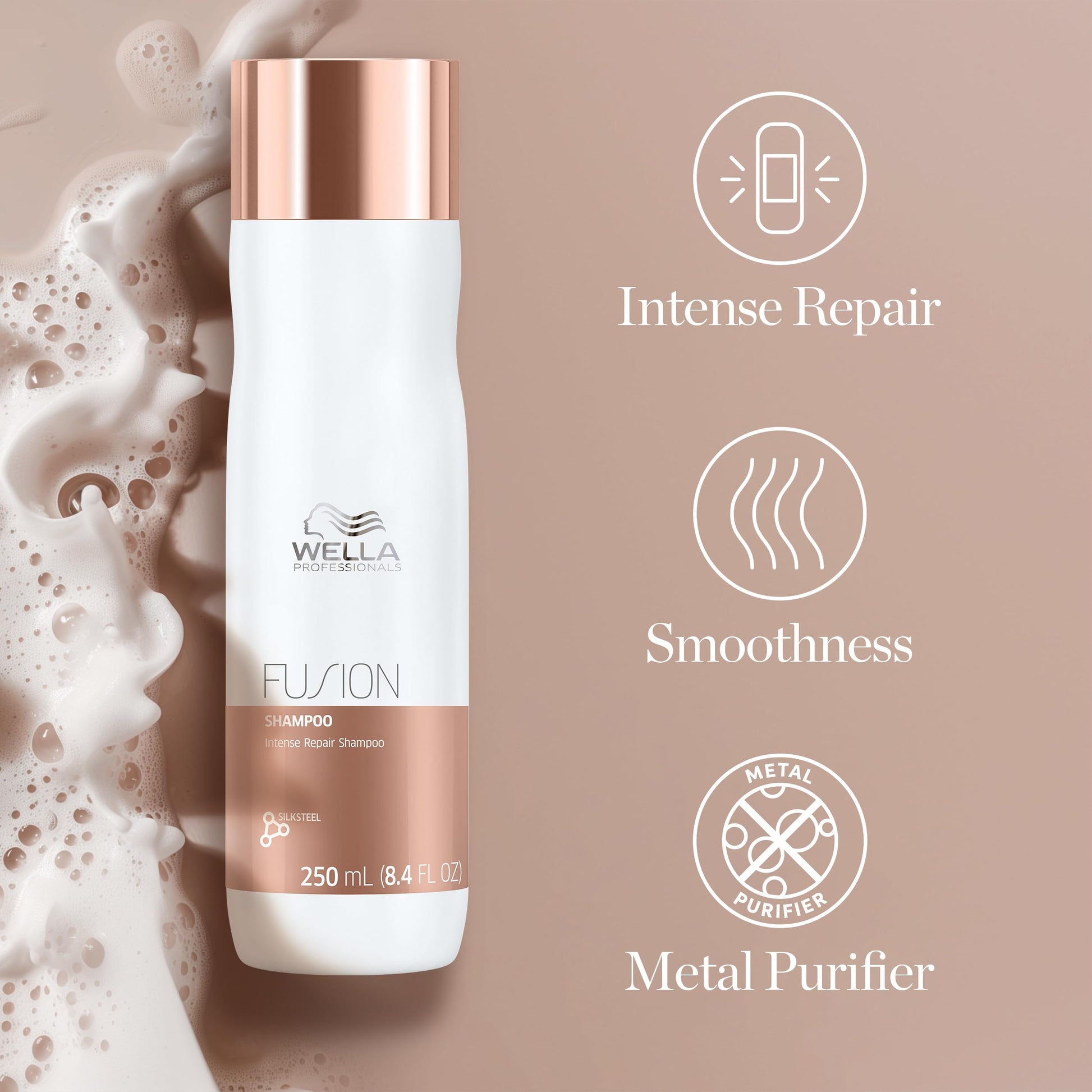 Wella Professionals Fusion Intense Repair Shampoo|For Damaged Hair| Hair Repair| Anti Breakage| 33.8 Fl Oz Wella Professionals