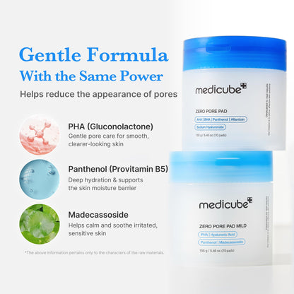 medicube Zero Pore Mild Pad 70 pads - Available at All In One Marketplace Canada