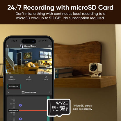 WYZE Cam v4 (Latest Model), 2.5K AI Security Camera, Indoor/Outdoor Cameras for Home Security, Vibrant Color Night Vision, No Subscription Required, Free Expert Help, Black, 2 Pack