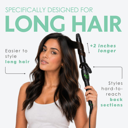 MINT X-Long 1 Inch Ceramic Ionic Curling Iron for Long Hair
