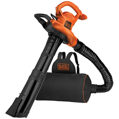BLACK+DECKER Leaf Blower Vacuum Back Pack and Mulcher, Power Boost up to 250 MPH, 400 CFM, Corded (BEBL7000-CA) BLACK+DECKER