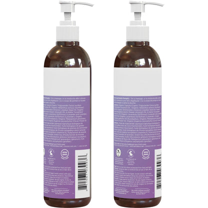 Viva Naturals Organic Massage Oil Scented (8 fl. oz.) - Non-Greasy Relaxation Scented Massage Oil with Mess-Free Pump, Moisturizing Proprietary Lavender Blend Body Oil, Non-GMO and Certified Organic, 237 mL 🍁 All In One Marketplace Canada