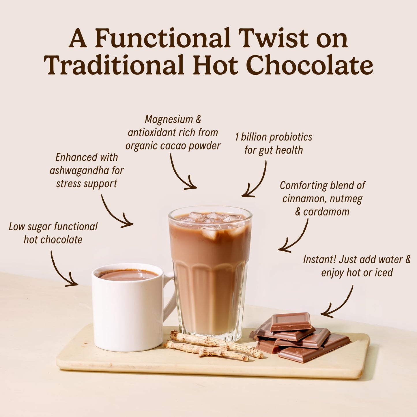 Organic Traditions Superfood Chocolate Latte Powder, Instant Blend, 5.3oz 🍁 All In One Marketplace Canada