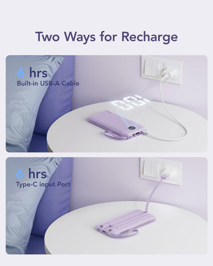 VRURC Portable Charger Power Bank, 10000mAh Travel Essentials Battery Pack