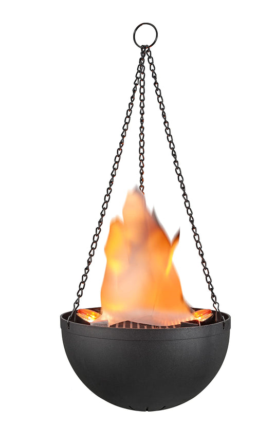Aspen Creative 61168-02-1, Lampe à effet flamme suspendue pour décoration d'Halloween, de Noël et de fête, noir
