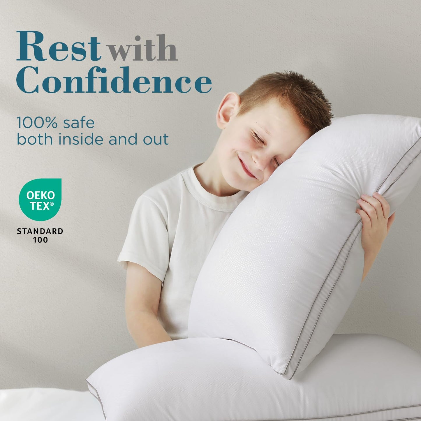 viewstar Bed Pillows Queen Size 2 Pack, Firm Support Gusseted Side Sleeper Hotel Pillow for Back and Stomach Sleeping, White - Available at All In One Marketplace Canada