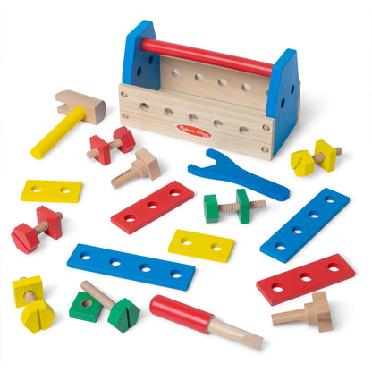 Melissa & Doug Take-Along Tool Kit Wooden Construction Toy (24 pcs) Toy Tools, Wooden Tool Set for Toddlers and Kids Ages 3+ Melissa & Doug