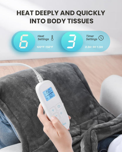 iDOO Large Weighted Electric Heating Pad for Back, Neck & Shoulders 24"x37" 🍁 All In One Marketplace Canada