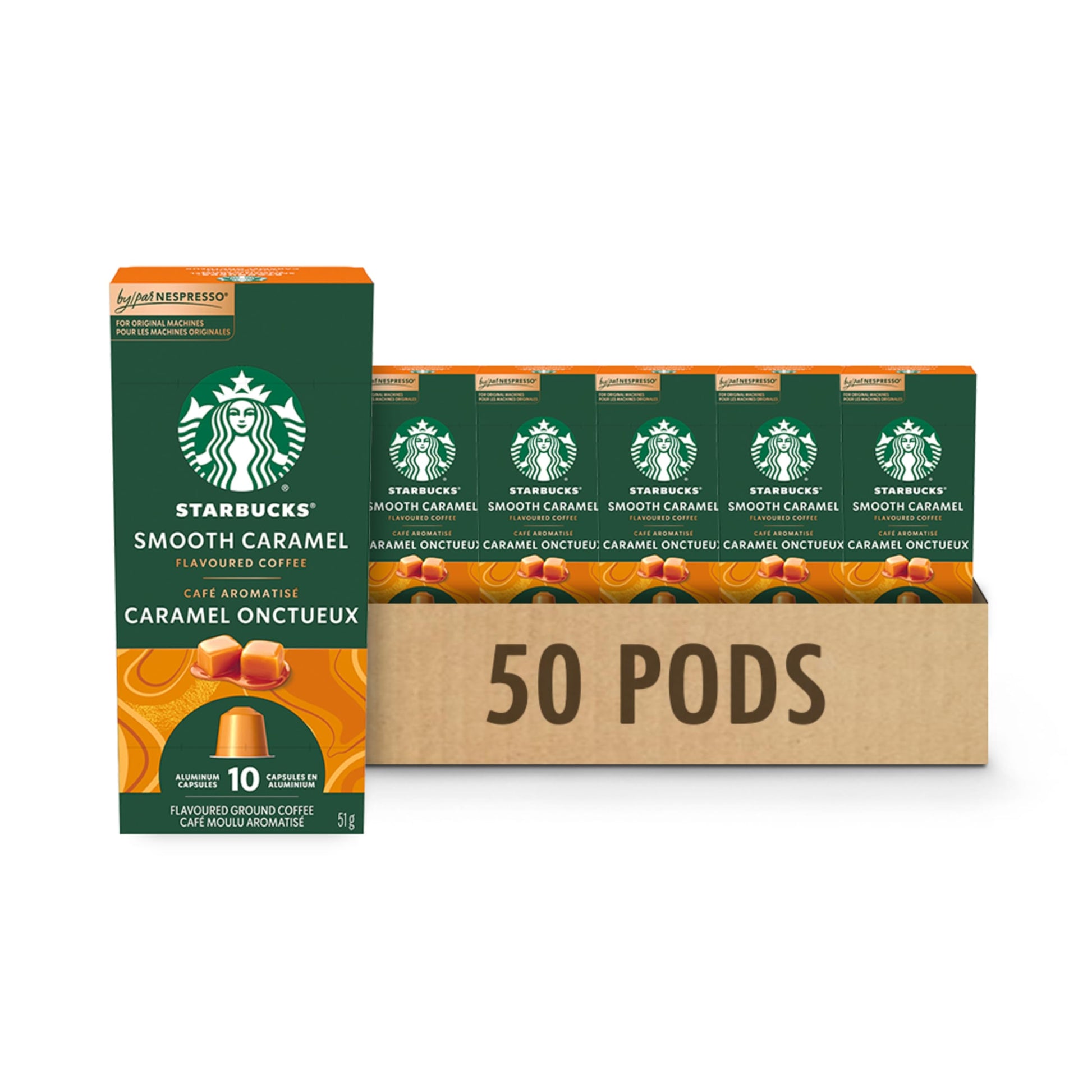 STARBUCKS Smooth Caramel Coffee Capsules for Nespresso Original Line - Blonde Roast, 5 Boxes (255g)
