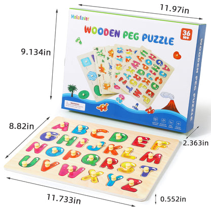Melofaver Montessori Wooden Peg Puzzles for Kids 3-5, Toddler Puzzles Gifts 🍁 All In One Marketplace Canada