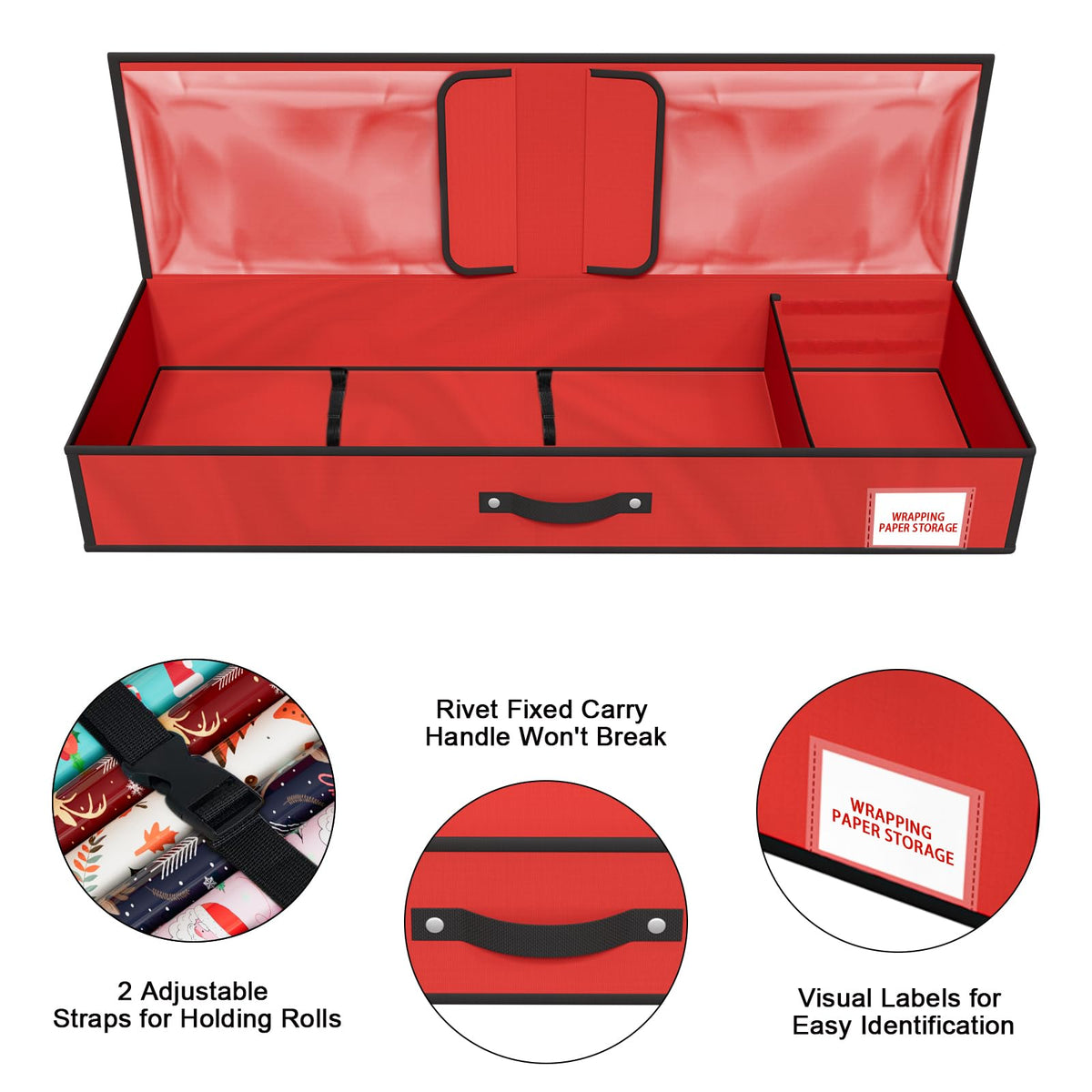 KYEVIS Wrapping Paper Storage Container, Under Bed Gift Wrap Organizer 🍁 All In One Marketplace Canada