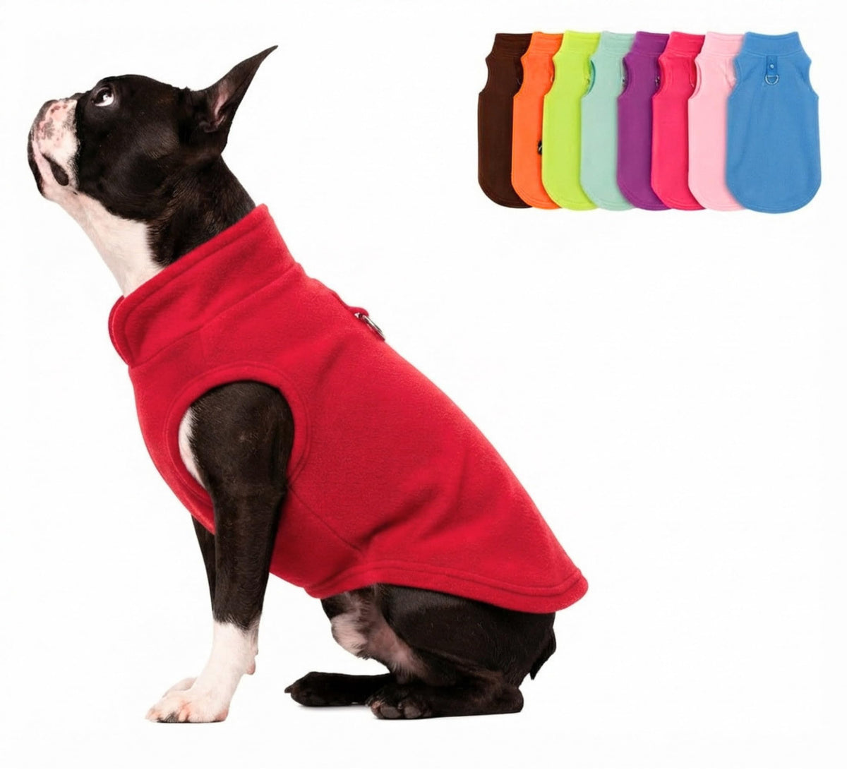 JACKO & CO Dog Fleece Vest Sweater with Leash Ring - Red L (Dogs 10-16 lbs) 🍁 All In One Marketplace Canada