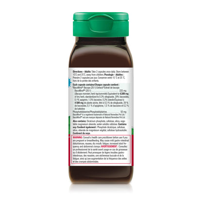 Jamieson Brain Health & Memory Support, BacoMind, Bacopa Monnieri, Supports Brain Health, Performance, and Memory. NON-GMO, 60 Capsules, Proudly Canadian