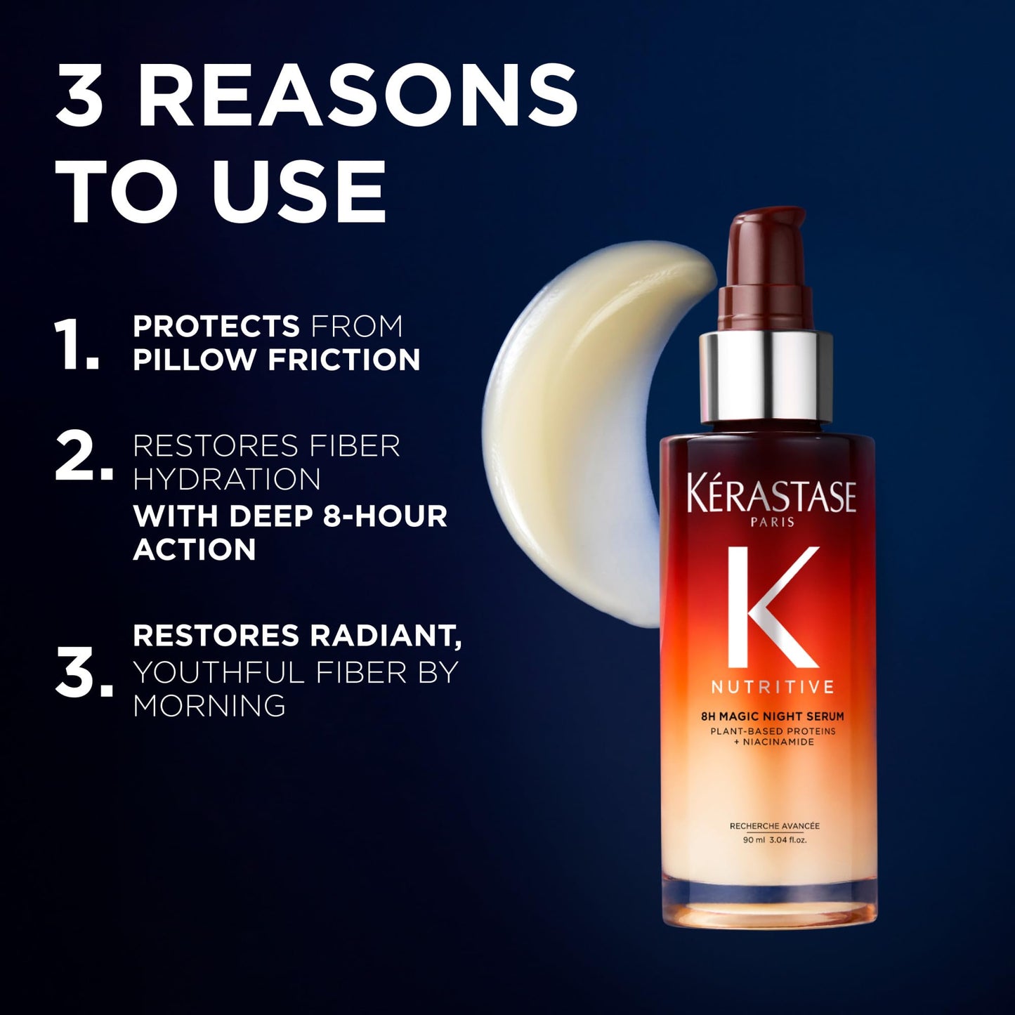 Kérastase Nutritive 8H Magic Night Serum, Iconic Overnight Nourishing Hair Serum for Dry Hair, Provides Deep Hydration and Softer Hair - Available at All In One Marketplace Canada