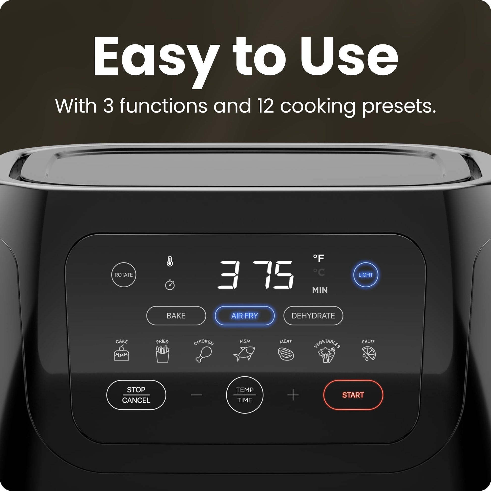 CHEFMAN Multifunctional Digital AirFryer+ Rotisserie,Dehydrator, Convection Oven17 Touch Screen Presets Fry,Roast,Dehydrate, Bake, XL 10L Family Size,Auto Shutoff,Large Easy-View Window Black,10 Quart Chefman