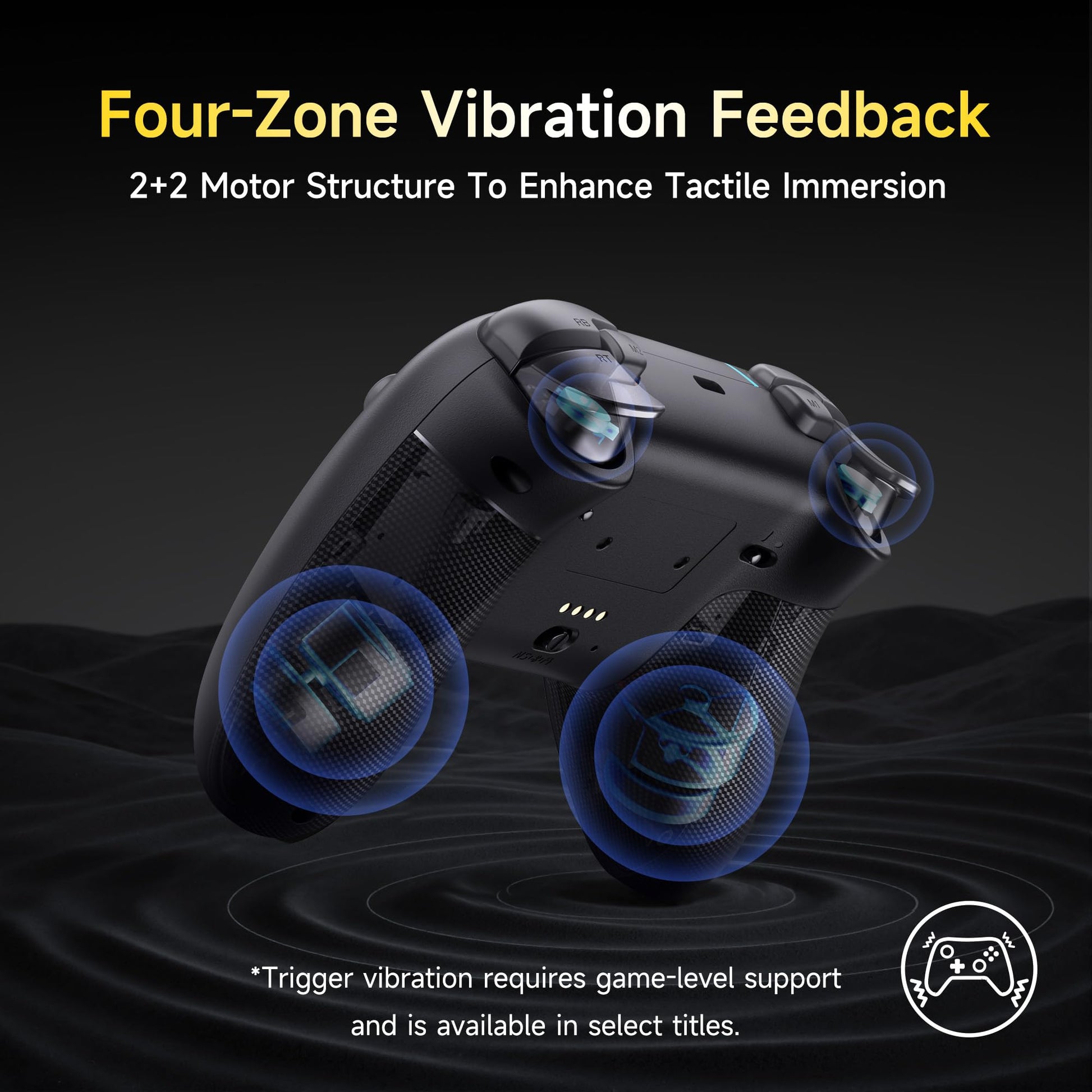 EasySMX X05 Pro Wireless PC Controller, Upgraded 2-Stage Triggers, Soft Click Buttons, Hall Joysticks, 1000Hz Polling, 8-Way D-Pad, 1000mAh Battery, Multi-Platforms Controller for PC/Switch/Android/iOS, Black