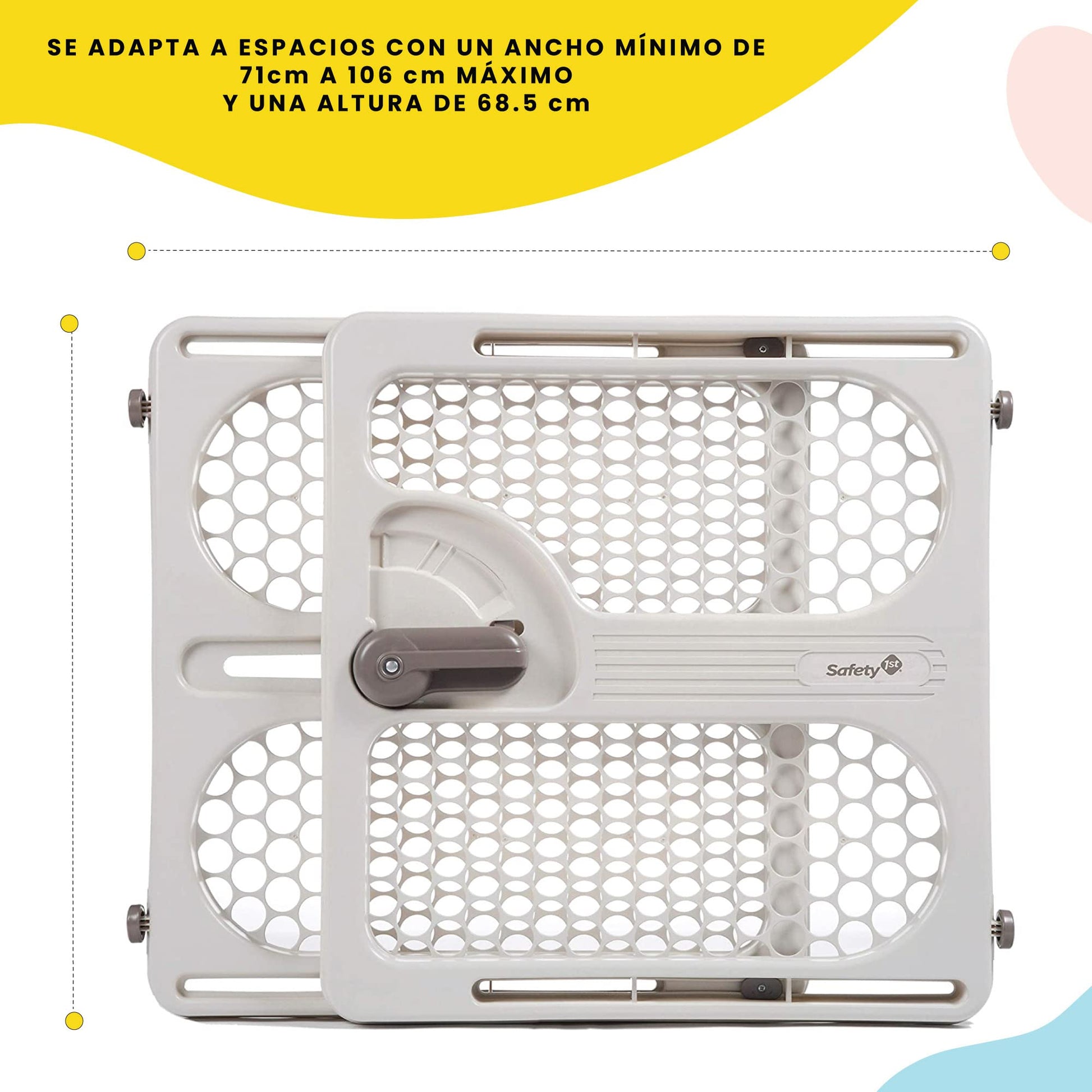 Safety 1st Pressure Mount Easy Fit Security Gate, Fits Spaces between 28" and 40", and 27" Tall, White Safety 1st