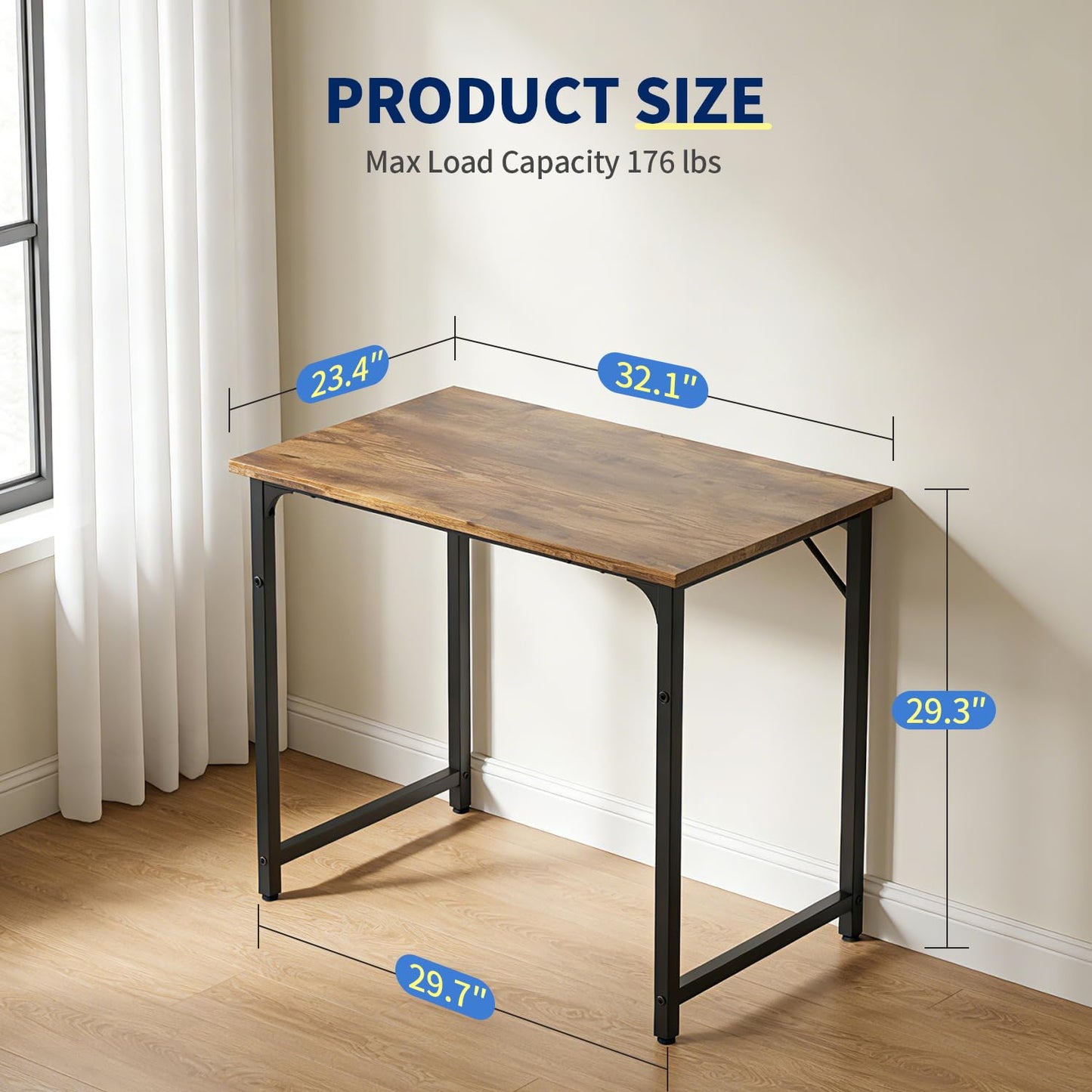 BestOffice Computer Desk,Home Office Desk Writing Study Table Modern Simple Style PC Desk with Metal Frame for Home Office BestOffice