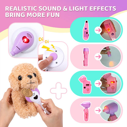Meland Doctor Kit Kids with Dog Toys & Costume Play Set, Gift for Girls 3-6 🍁 All In One Marketplace Canada