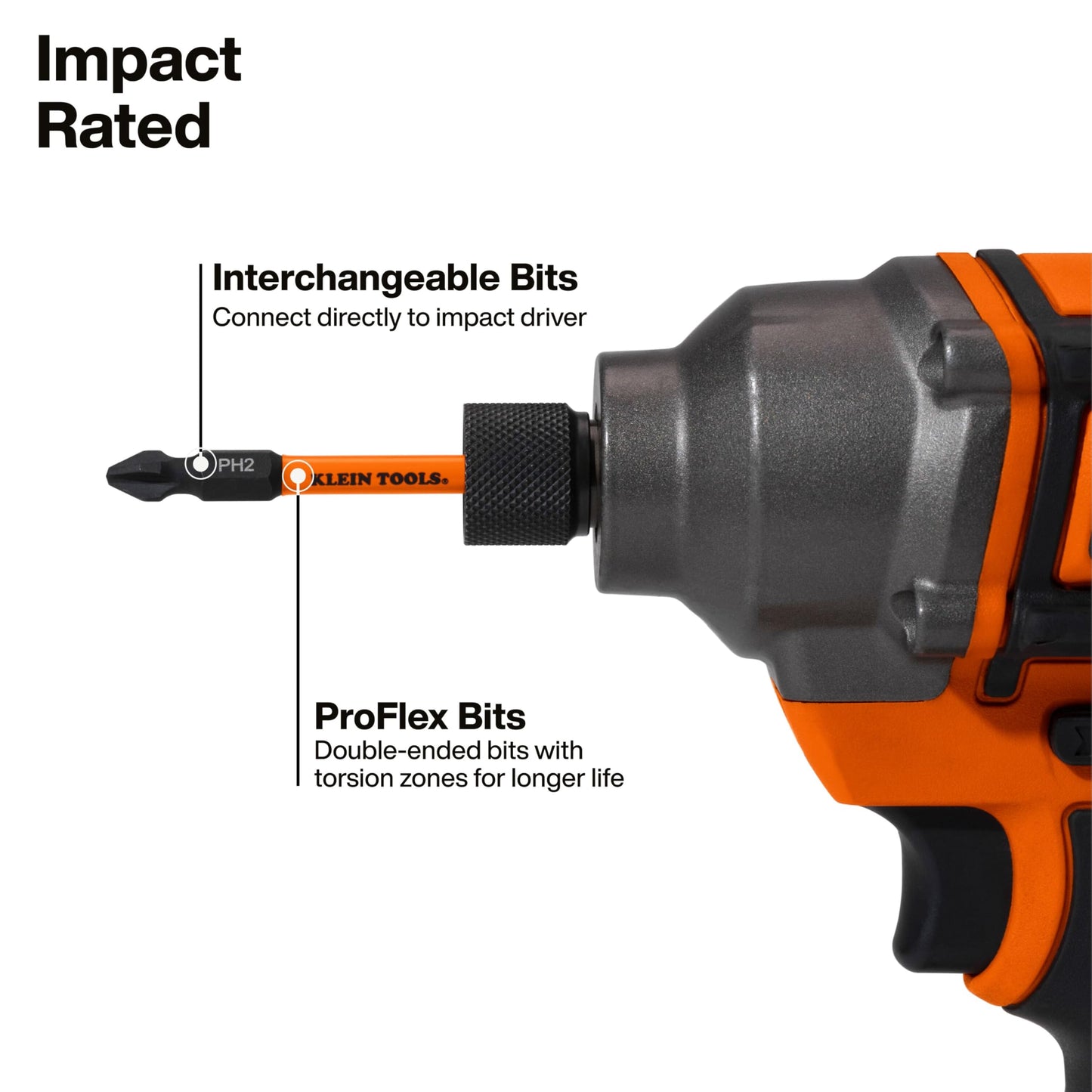 Klein Tools 32313HD 13-in-1 Multi-bit Ratcheting Screwdriver, Double-Ended Impact Bit Set, 12 Impact Driver Bits and 1/4-Inch Nut Driver KLEIN TOOLS