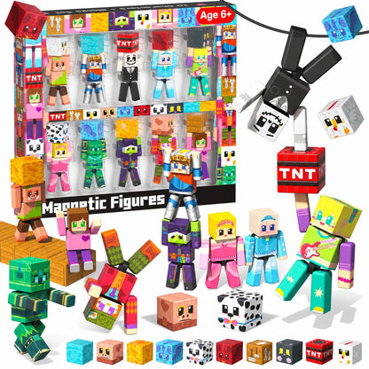 Magnetic Action Figures Playset - 20PCS Magnetic Building Toys with Rotatable Figures Character, STEM Magnet Toys for Kids, Christmas Birthday Gifts for Boys Girls Ages 4 5 6 7 8+ Year Olds 🍁 All In One Marketplace Canada