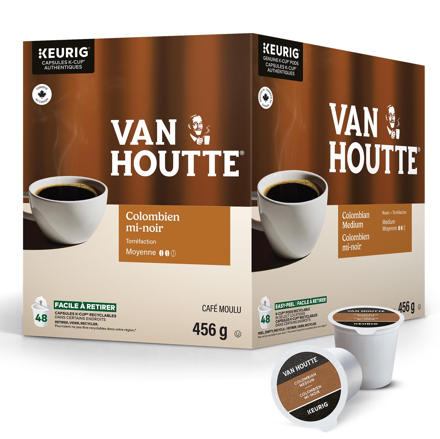 Van Houtte Colombian Medium Roast K-Cup Coffee Pods, 48 Count