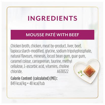Fancy Feast Gems Wet Cat Food, Mousse Pâté with Beef 57g (2 Pack x 8)