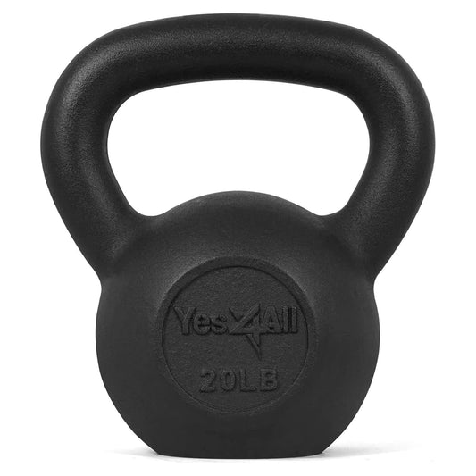 Yes4All Solid Cast Iron Kettlebell Weights Set – Great for Full Body Workout and Strength Training – Kettlebell 20 lbs (Black) 🍁 All In One Marketplace Canada