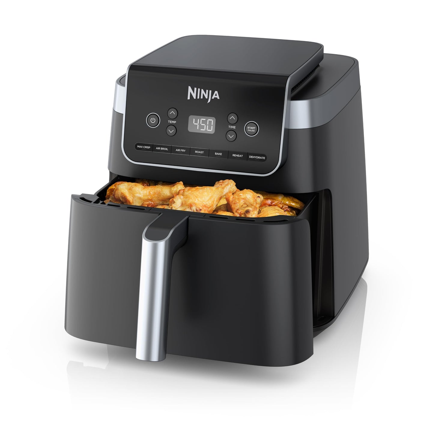 Ninja Air Fryer Pro XL 7-in-1, Max Crisp Tech, 450F for Hotter, Crispy Results, 6.5 QT Capacity, Max Crisp, Broil, Air Fry, Roast, Bake, Reheat, Dehydrate, Space Saving, AF182AMZC (Canadian Version) Ninja