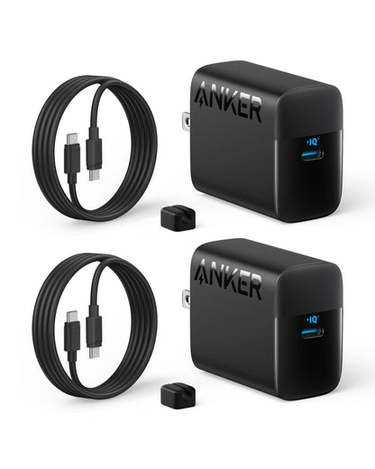 Anker 45W USB C Charger Block, PPS Fast Charger with USB-C Cable for iPhone 17/16/15 and More Series, iPad, Galaxy S24 Ultra (2-Pack 5 ft Cable Included) - Available at All In One Marketplace Canada