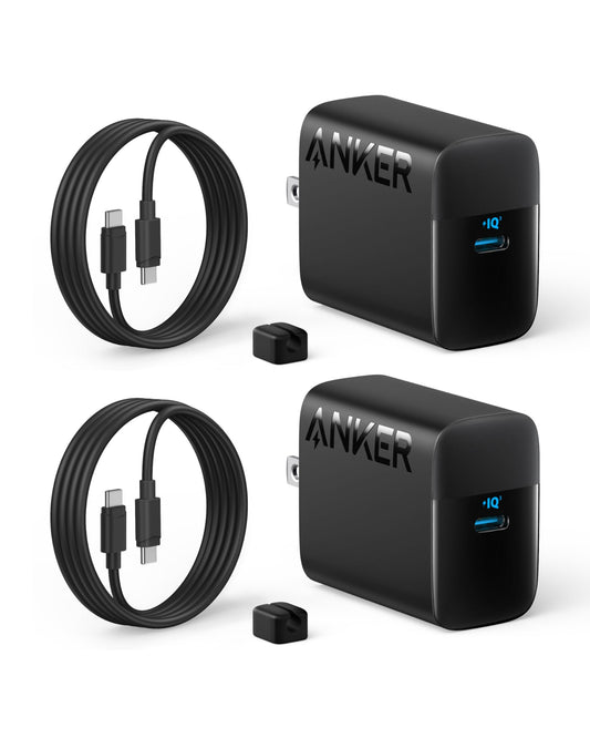 Anker 45W USB C Charger Block, PPS Fast Charger with USB-C Cable for iPhone 17/16/15 and More Series, iPad, Galaxy S24 Ultra (2-Pack 5 ft Cable Included) - Available at All In One Marketplace Canada