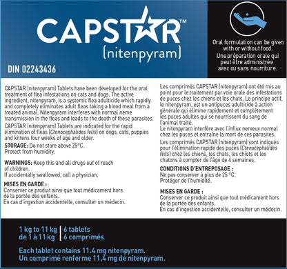 Capstar Oral Flea Treatment for Small Dogs and Cats weighing 1 to 11 kg - 6 pack 🍁 All In One Marketplace Canada