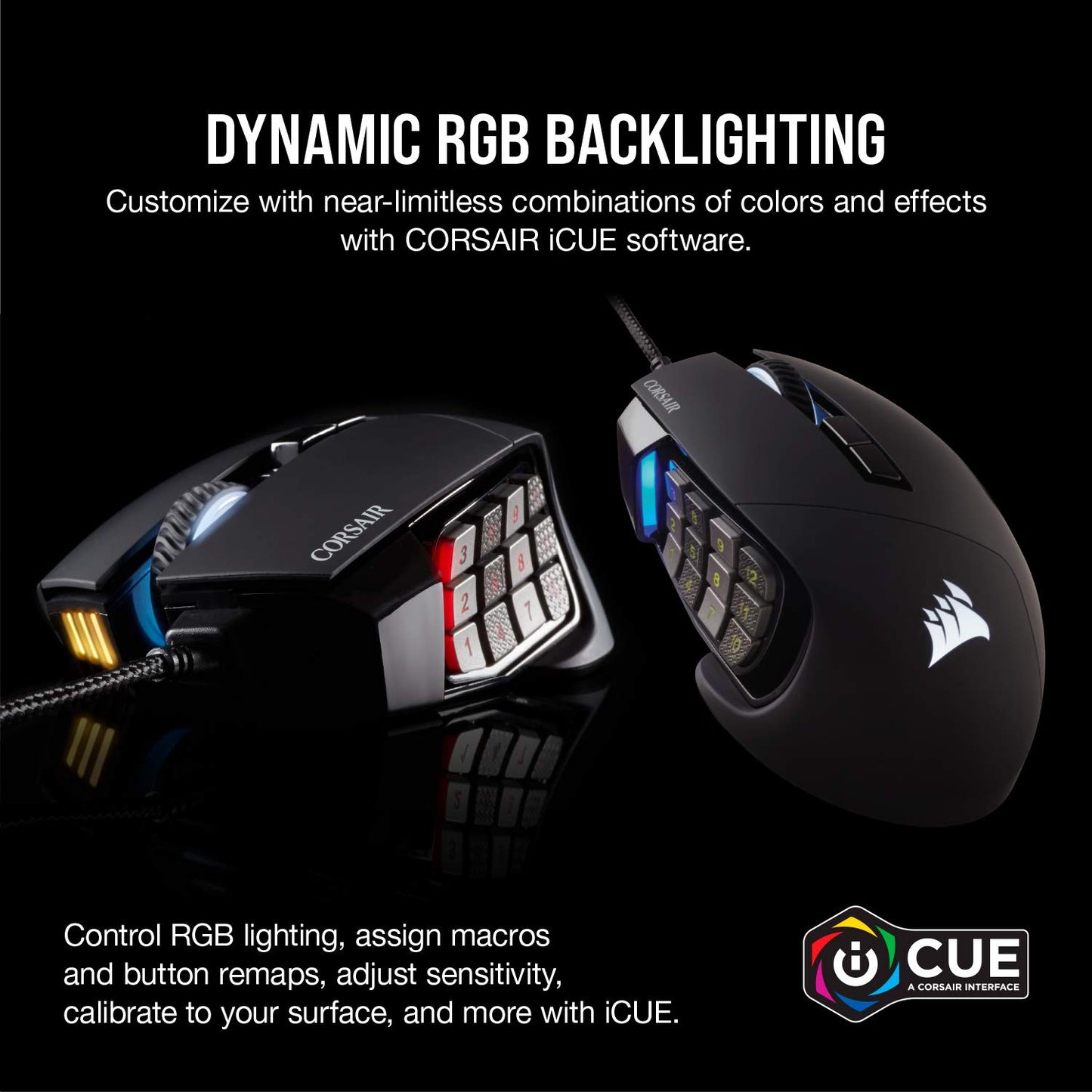 Corsair Scimitar RGB Elite Gaming Mouse for MOBA, MMO - 18,000 DPI - 17 Progammable Buttons - iCUE Compatible - Black 🍁 All In One Marketplace Canada