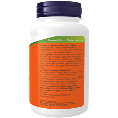 NOW Supplements, Saw Palmetto Extract with Pumpkin Seed Oil and Zinc, Men's Health*, 90 Softgels