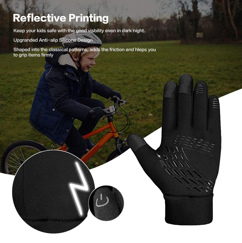 YukiniYa Kids Winter Gloves Back Water Repellent Touchscreen Warm Fleece Anti-slip for Boys Girls 3-15 Years 🍁 All In One Marketplace Canada