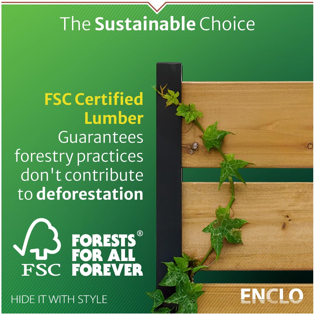 5ft H x 3.2ft W (1 Panel) No Dig Enclo Concord Cedar Wood Privacy Screen, Great to Hide Trash Cans, Decorative Patio Privacy Screen, Outdoor Fence, Air Conditioner Fence, EC18022 Enclo Privacy Screens