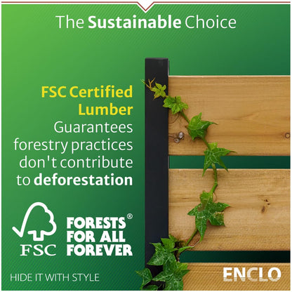 5ft H x 3.2ft W (1 Panel) No Dig Enclo Concord Cedar Wood Privacy Screen, Great to Hide Trash Cans, Decorative Patio Privacy Screen, Outdoor Fence, Air Conditioner Fence, EC18022 Enclo Privacy Screens