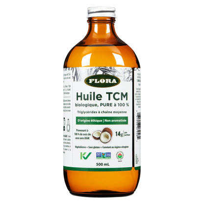 Flora MCT Oil – Organic C8 & C10 Energy Support, Keto-Friendly, Non-GMO, Sustainably Sourced Coconut, 500 mL