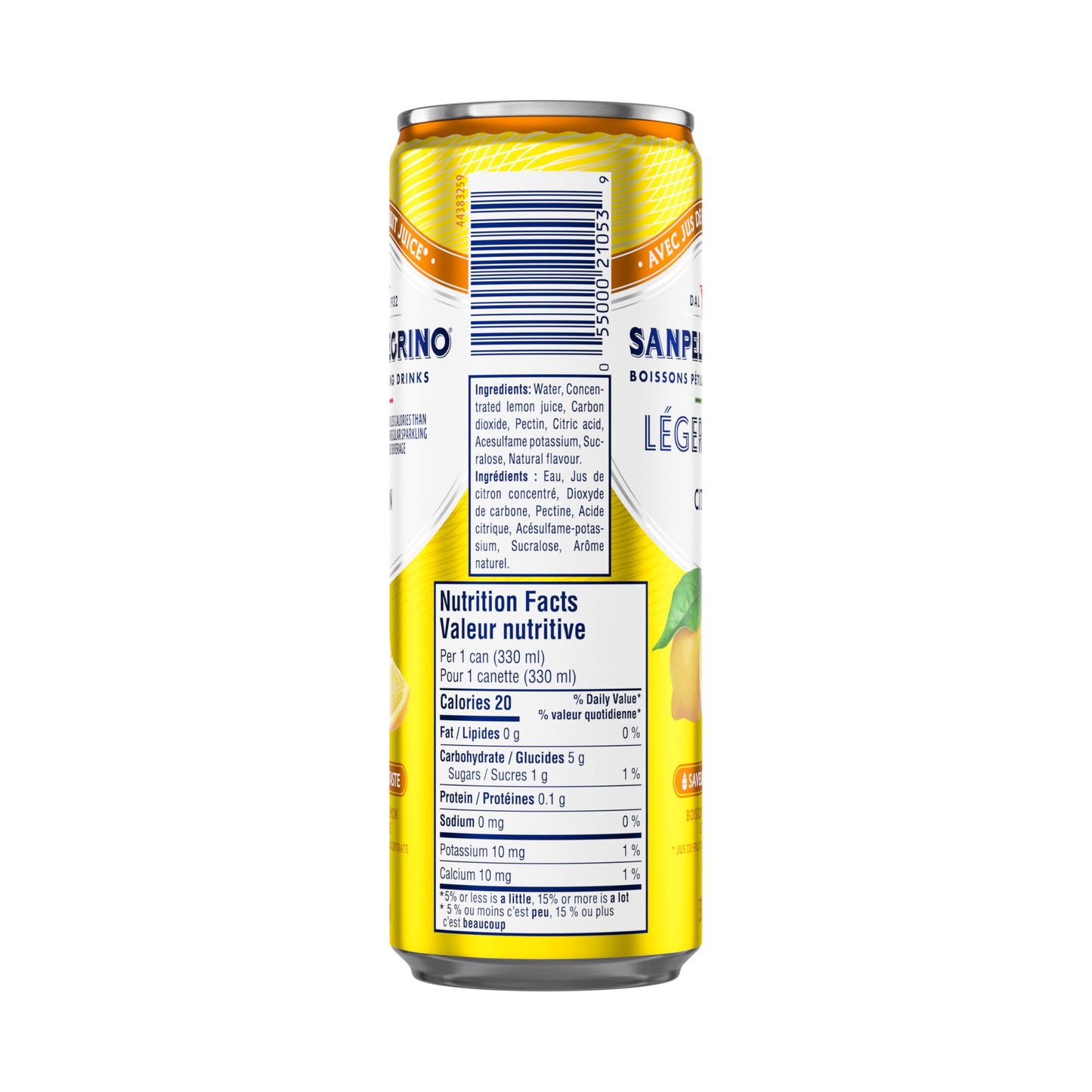 San Pellegrino Light Lemon, Sparkling Fruit Beverage, 24 x 330ml San Pellegrino